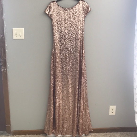 chloe rose gold sequin dress